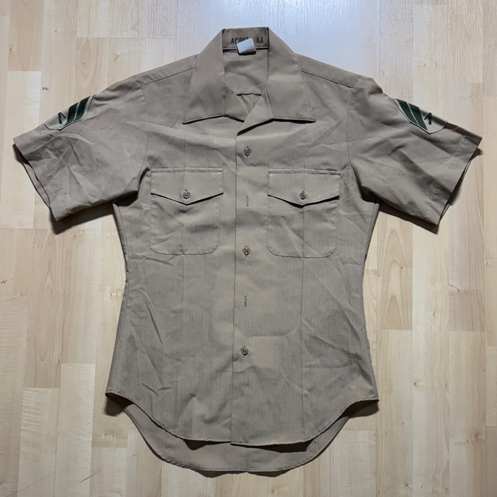 Men's Casual Tan Button Down Shirt